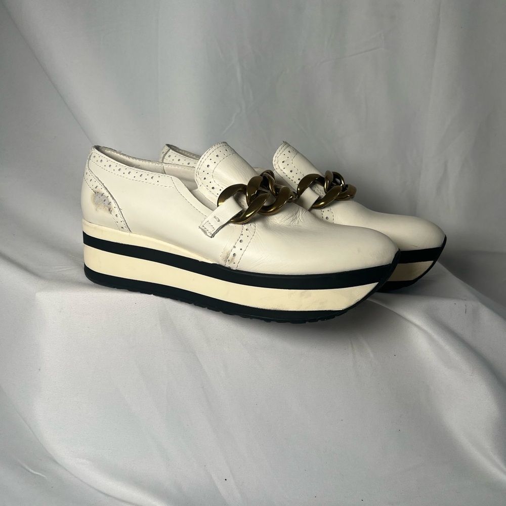 Dolce Vita Jhenee Cream and Black Platform Loafer Creepers Sneakers - size 8.5 - Picture 2 of 10